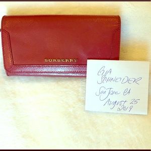 Pink patent Burberry wallet - gently used/EUC